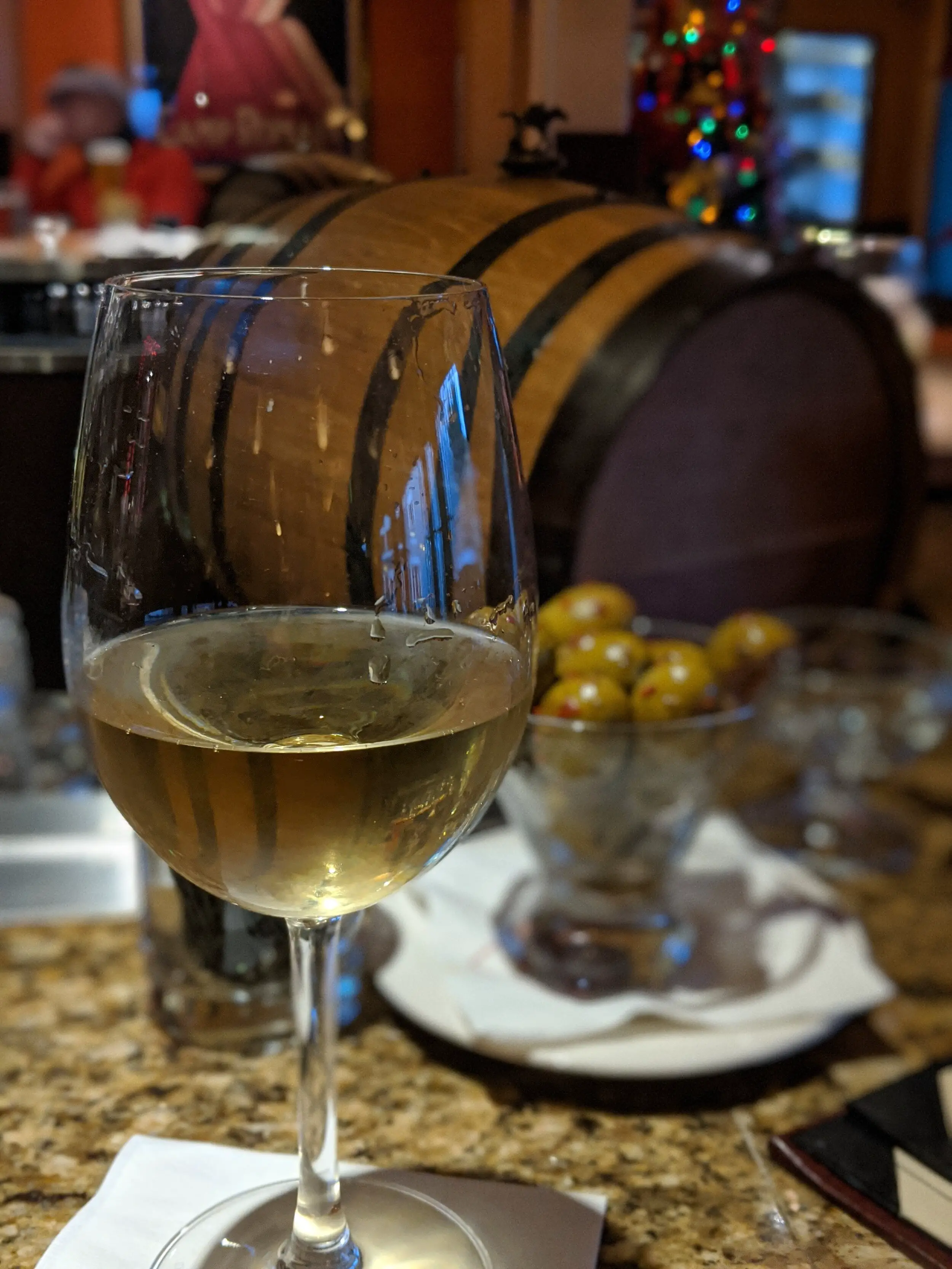 white spanish wine - wine and olives