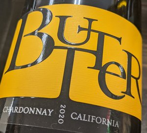 buttery red wine - butter chardonnay label
