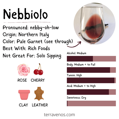 what's nebbiolo wine taste like infographic - gamay vs nebbiolo