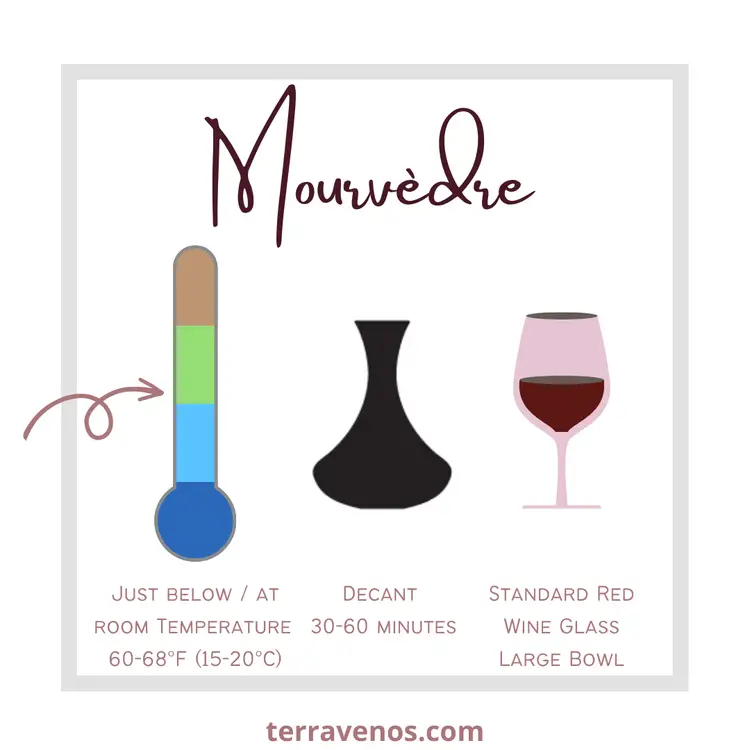 how to serve mourvedre wine infographic - mataro wine guide