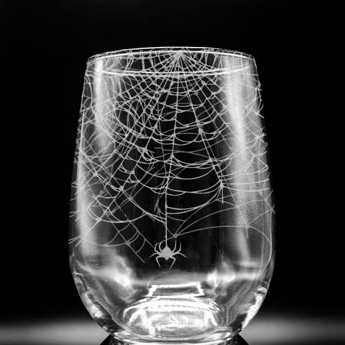 halloween wine glasses - spider webs