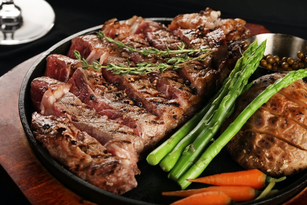 grilled steak dinner - tannat vssyrah wine