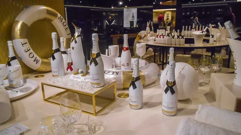 champagne facts - moet advertising display