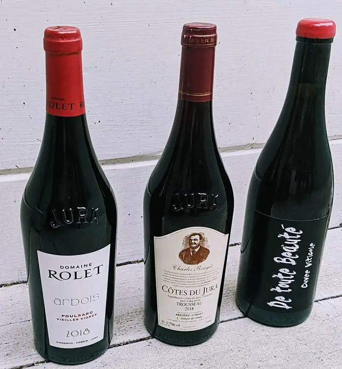 three red Jura wines - jura wine