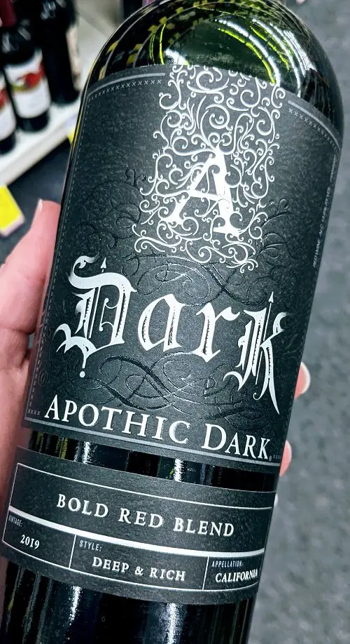 best wines for halloween party - apothic dark red blend wine bottle