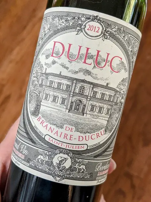 what does vintage mean on wine - duluc 2012 Saint Julien Bordeaux label