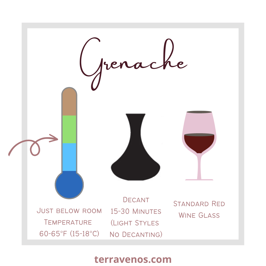 how to serve grenache wine - infographic - grenache guide