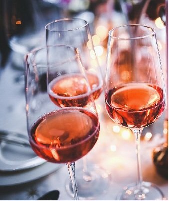 rose wine price - rose glasses