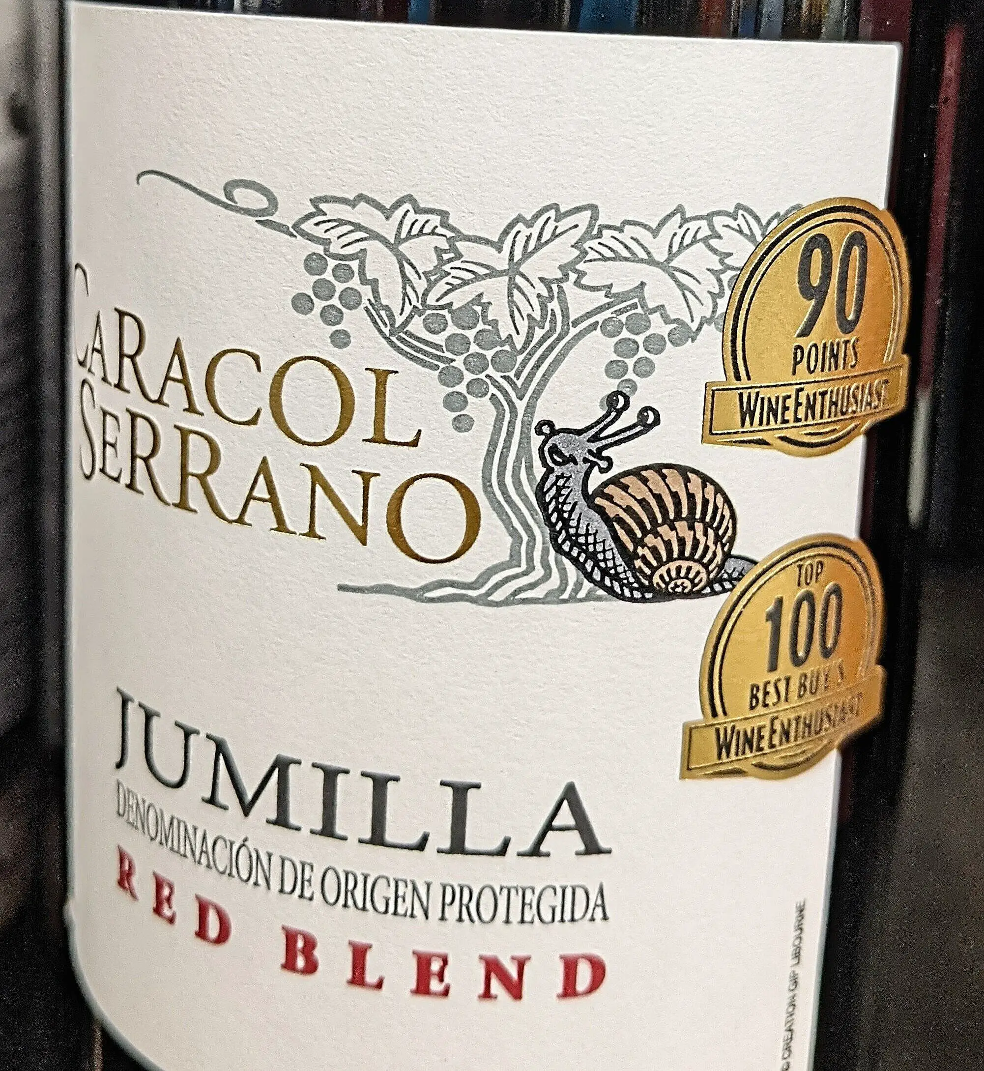 red blend on wine label