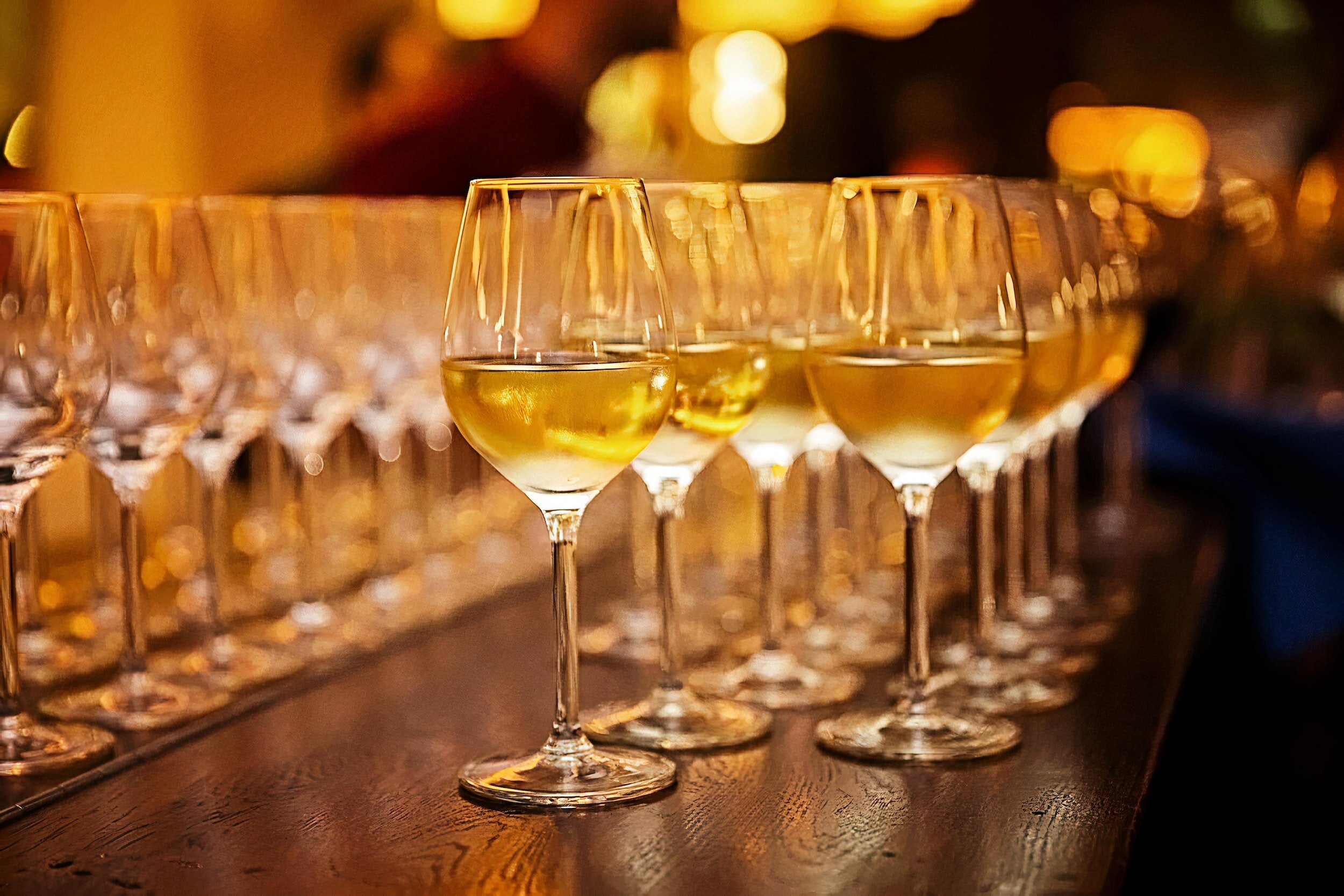 bitterness in white - white wine glasses