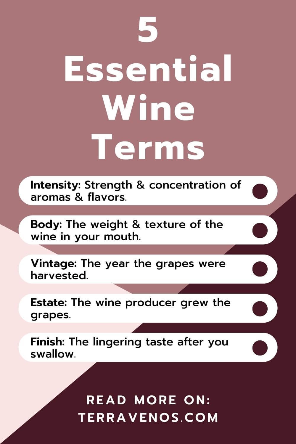 wine terms guide - 5 essential wine terms