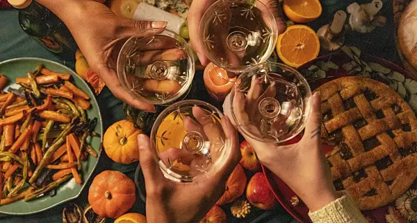 Best Thanksgiving Wines - Champagne toast over dinner