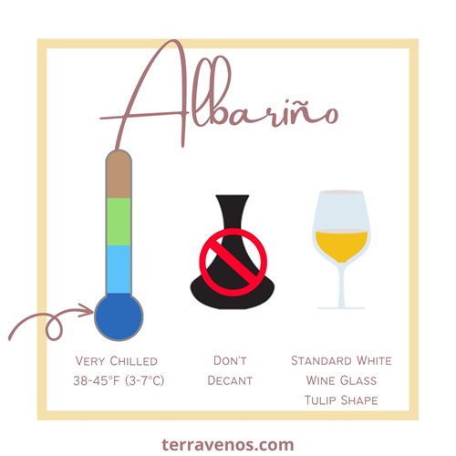 how to serve albarino alvarinho wine infographic