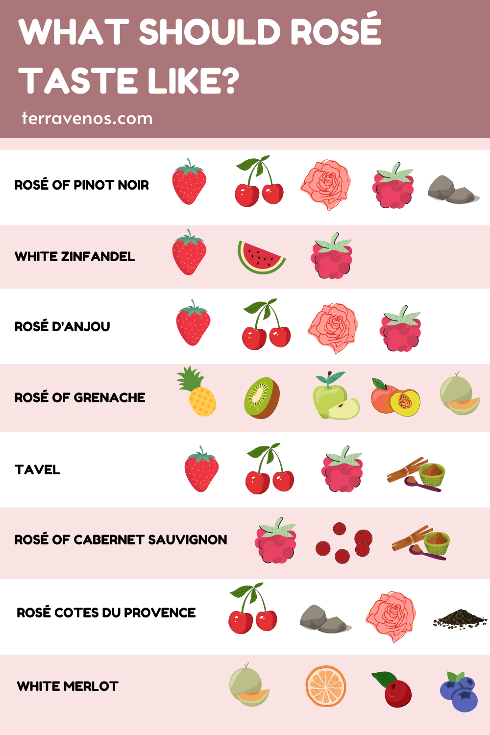 what does rose wine taste like infographic
