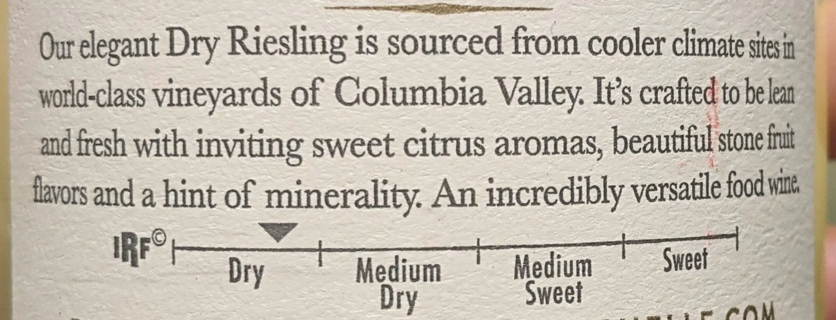 wine sweetness indicator - what wine is dry white