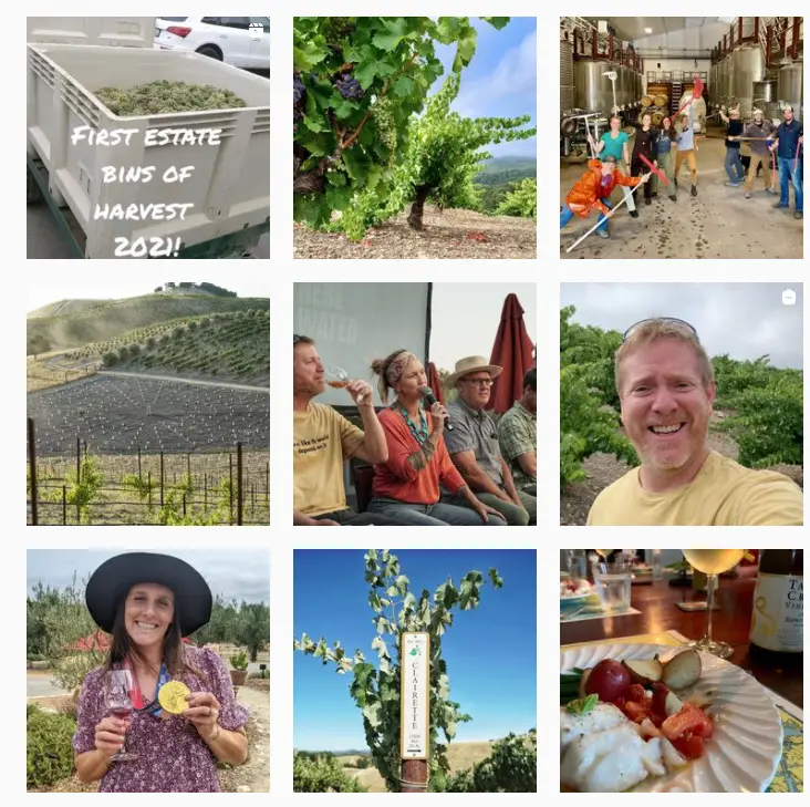 @tablascreek uses Instagram to engage with its audience with a range of images to promote its wine brand. - wine advertising