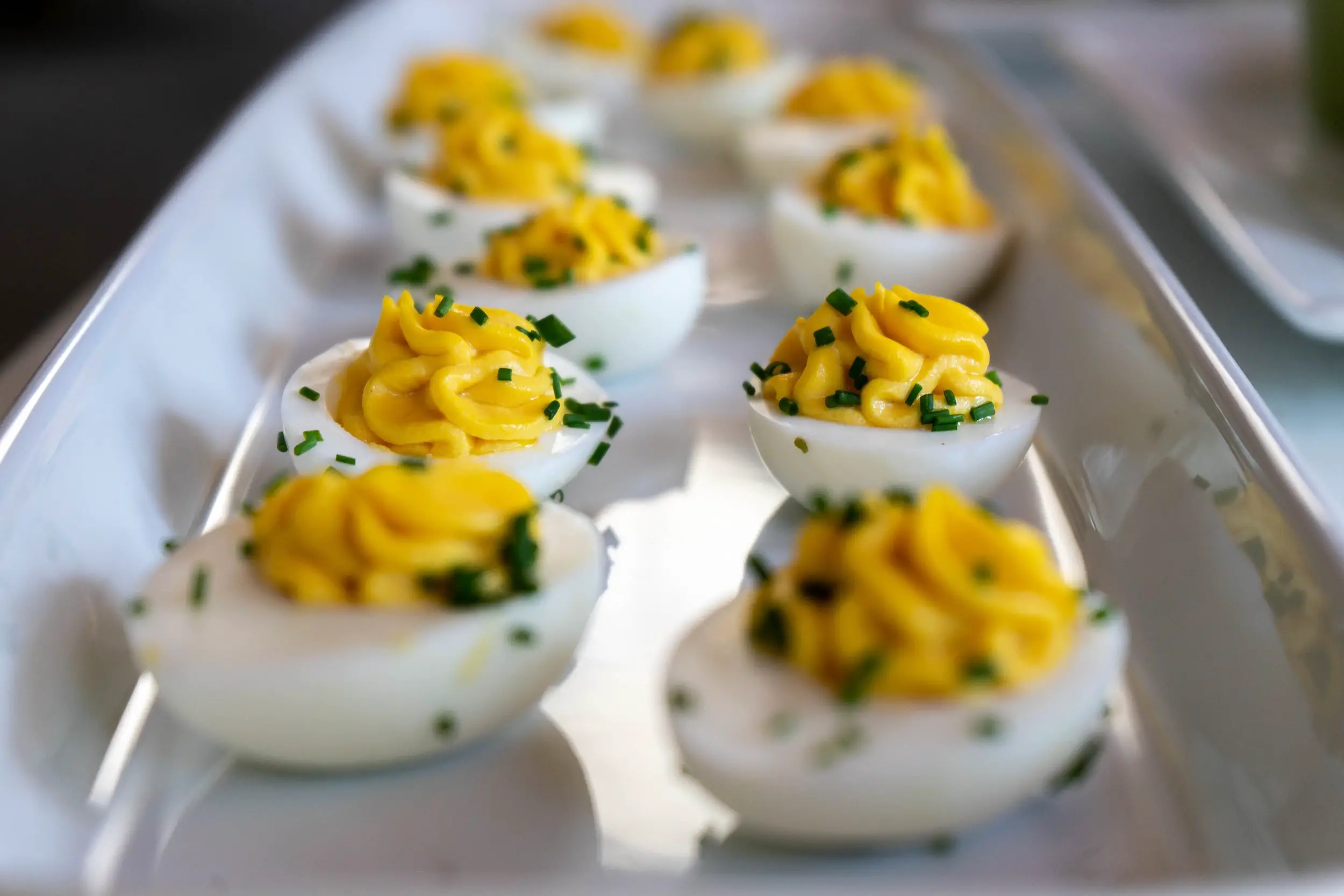 cold wine appetizers - deviled eggs