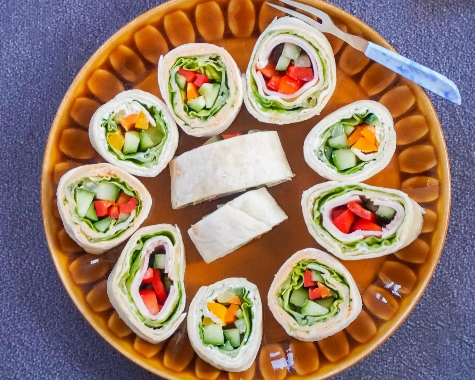tortilla pinwheels - cold red wine appetizers ideas