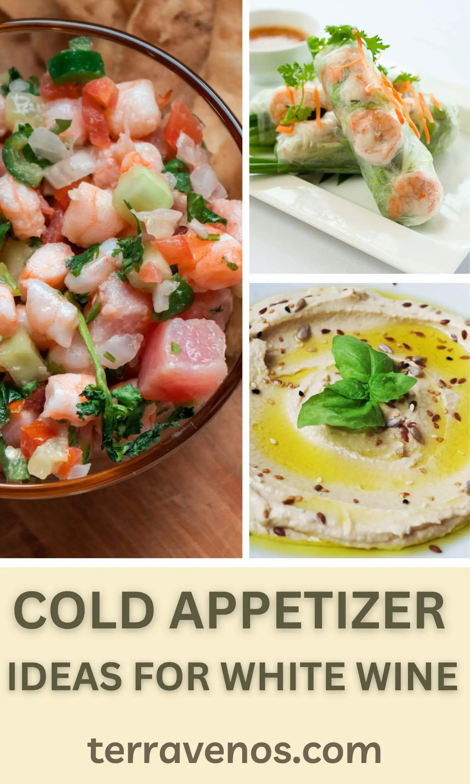 cold appetizers for a white wine tasting