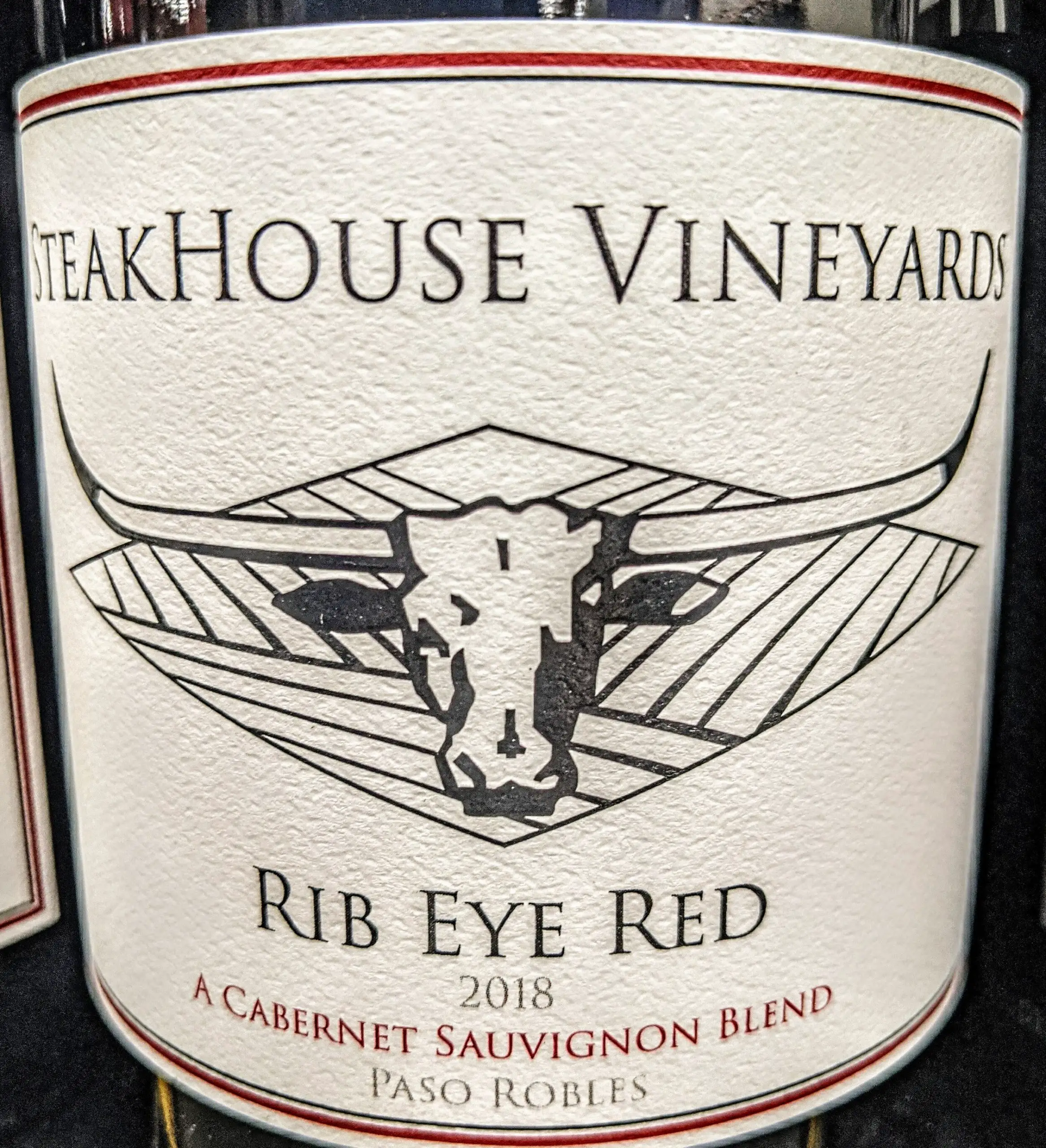 This Rib Eye Red is a prime example of marketing. There are no regulatory minimums when stating that a wine is a ‘Cabernet Sauvignon Blend’. We can assume the wine has some percentage of Cabernet Sauvignon in it, but a different varietal could dominate the blend.
