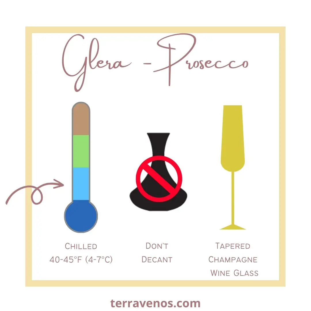 how to serve prosecco glera wine infographic