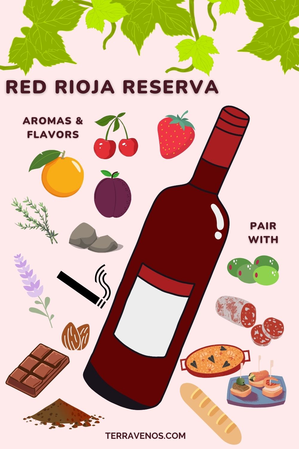 red-rioja-reserva-tinto-infographic-what's rioja reserva taste like - what to pair with Rioja Reserva